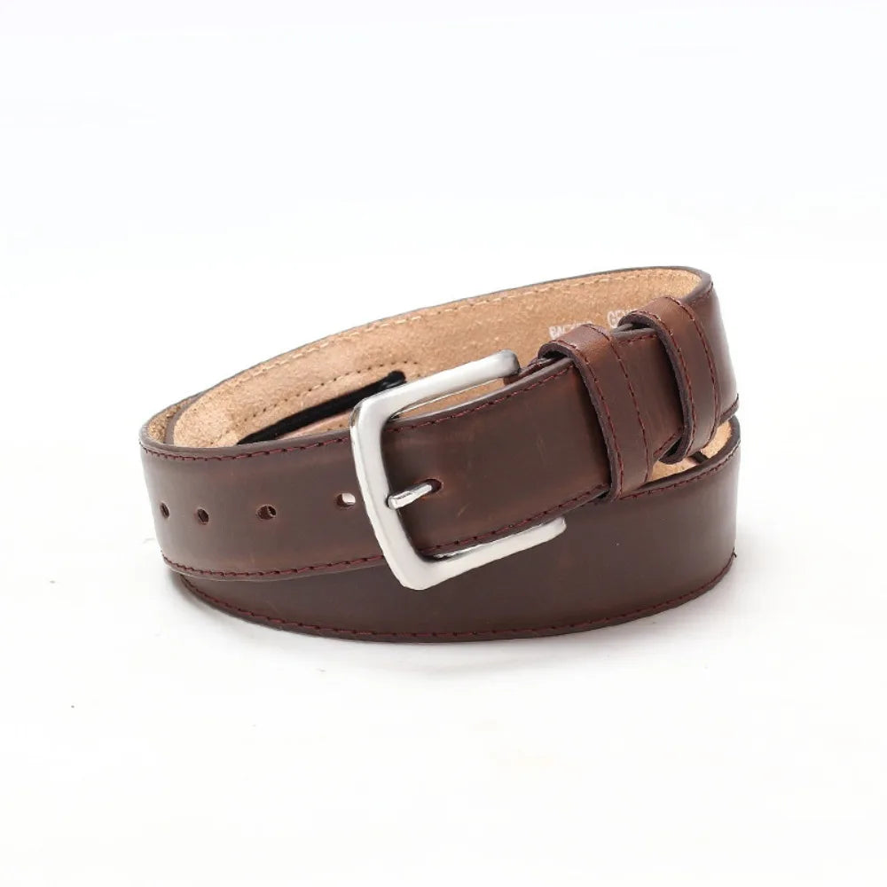 Leather Belt with Hidden Zipper Wallet