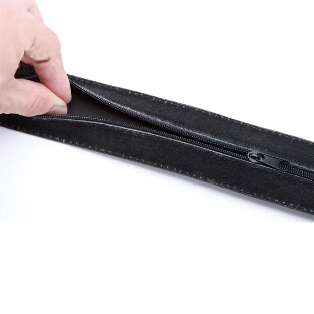 Leather Belt with Hidden Zipper Wallet