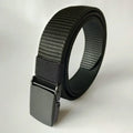 Canvas Belt with Alloy Buckle and Hidden Zipper Wallet