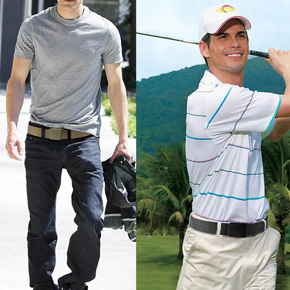 Plastic Buckle Travel Belt with Hidden Zipper Wallet